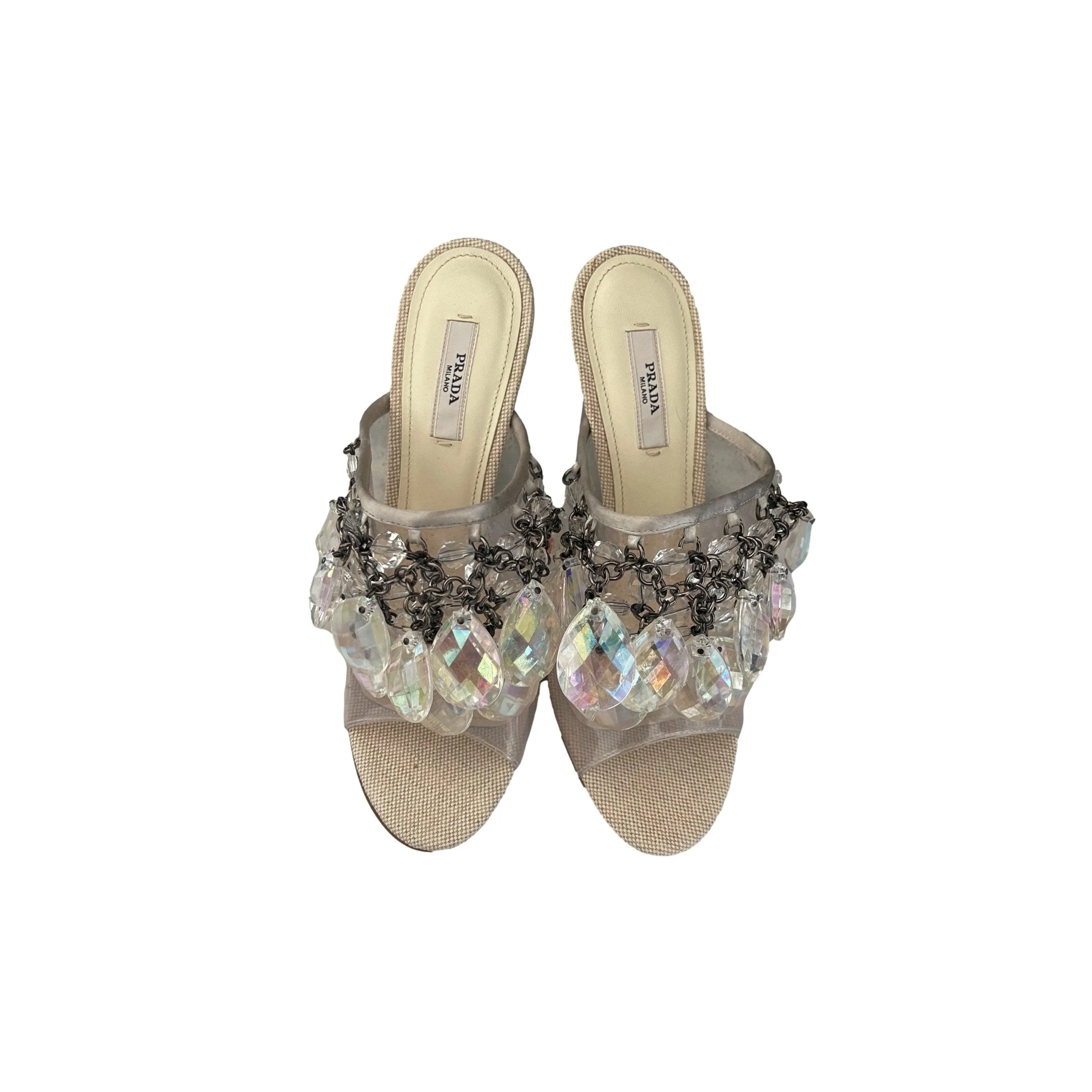 Prada Lucite Gem Chunky Heels