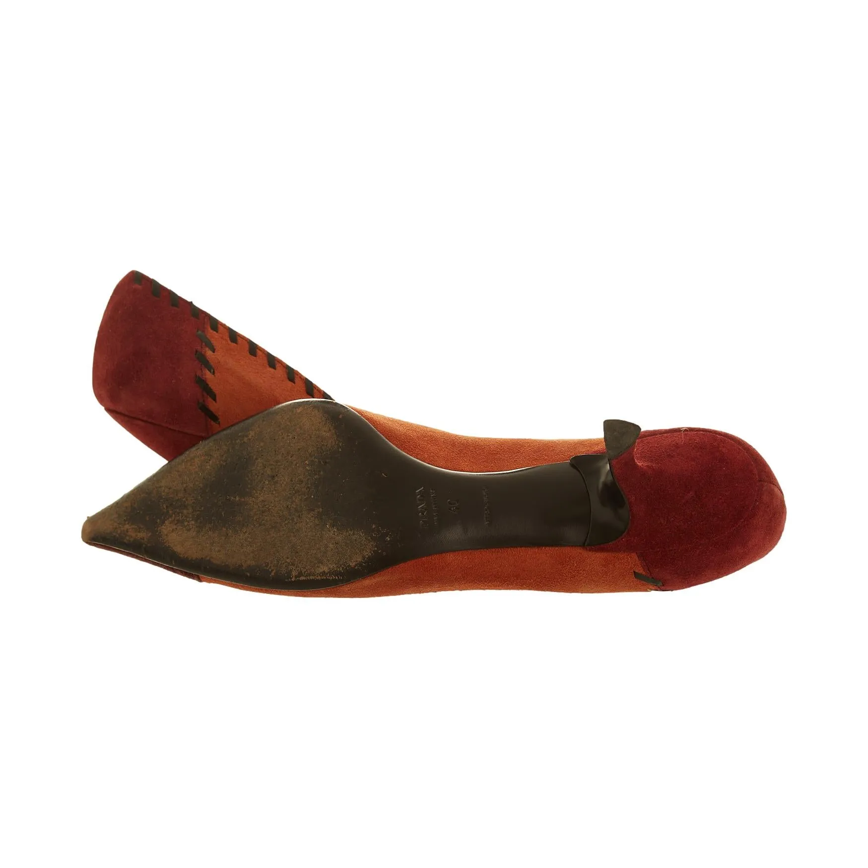 Prada Orange Suede Kitten Heels