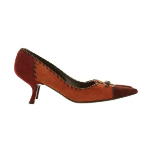 Prada Orange Suede Kitten Heels