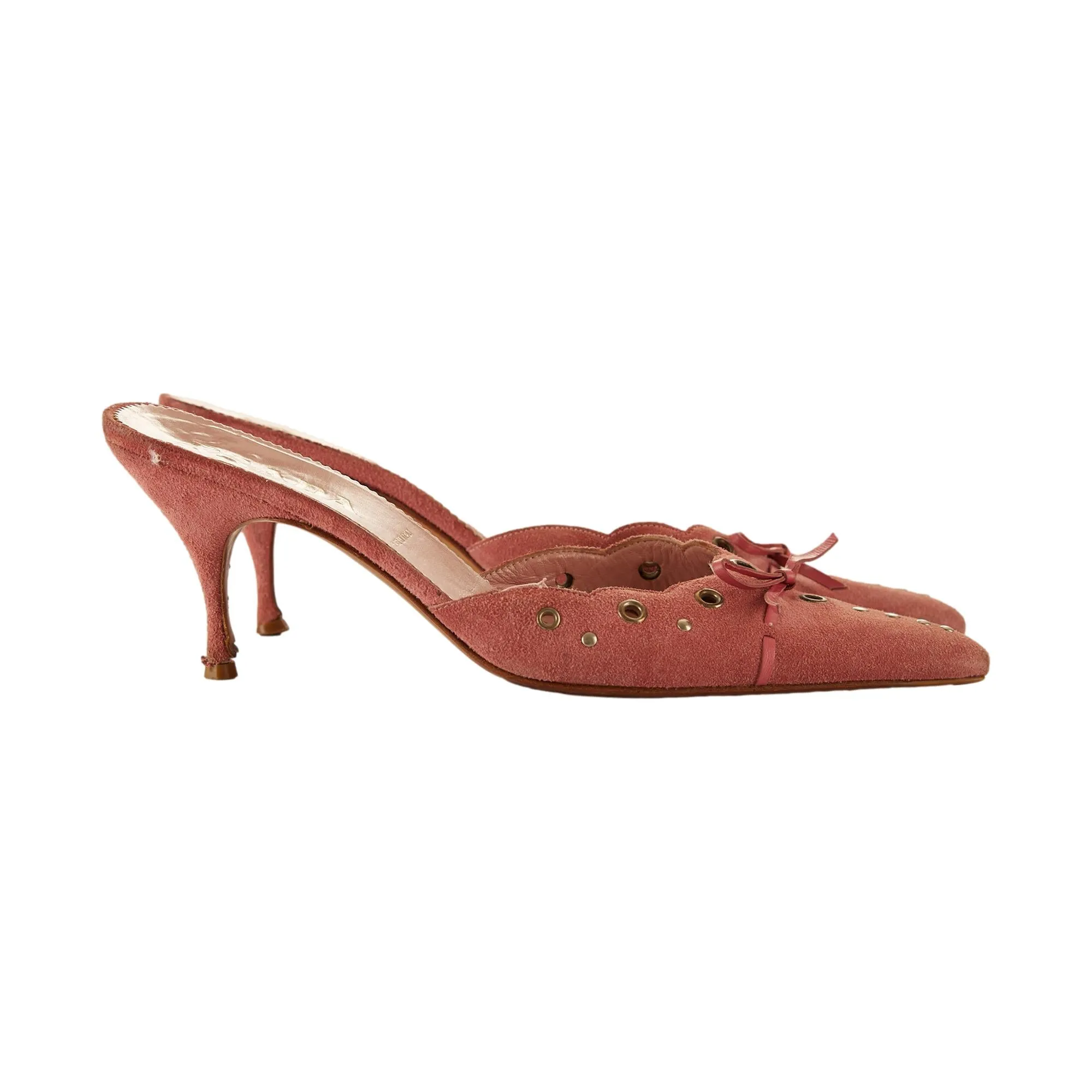 Prada Pink Grommet Heels