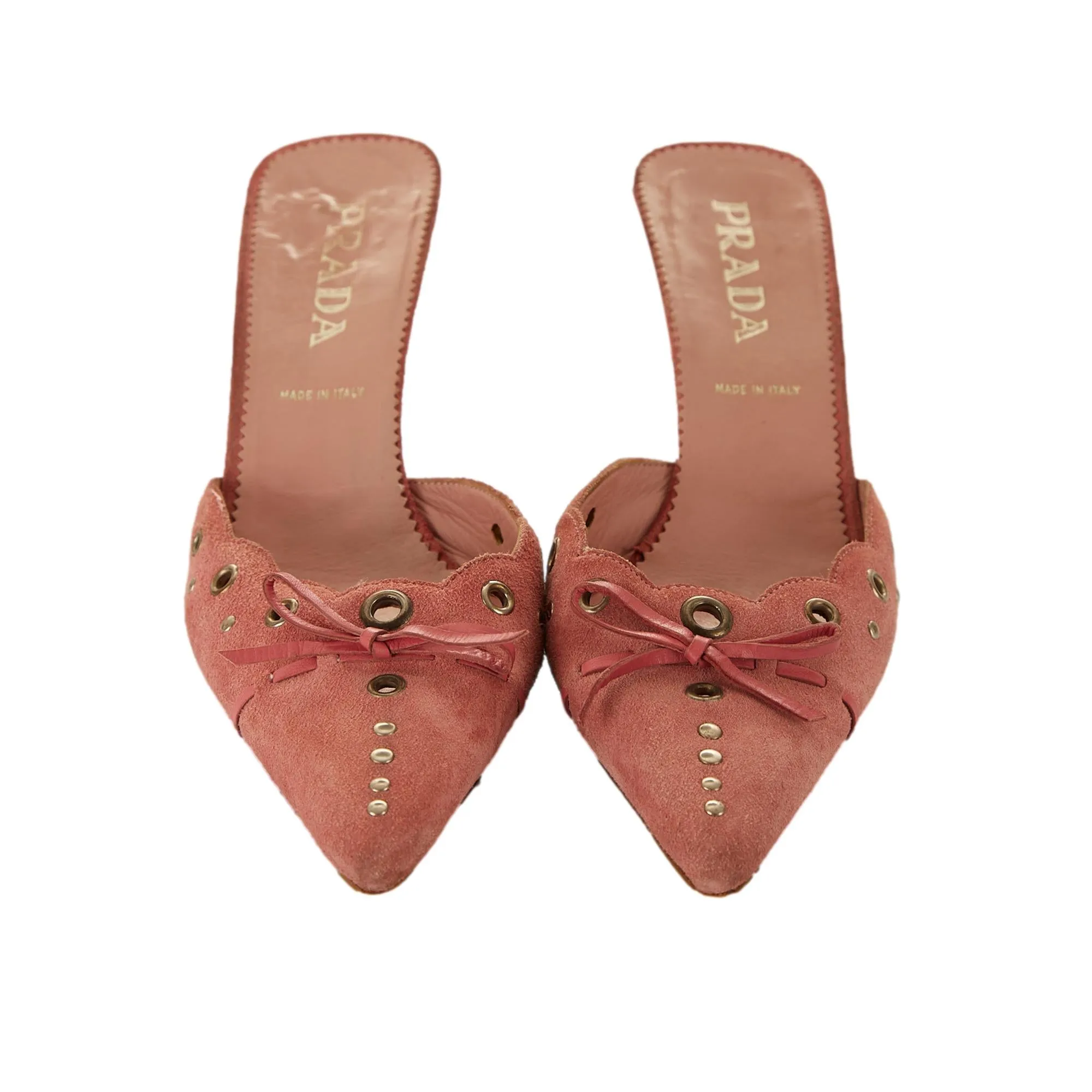 Prada Pink Grommet Heels