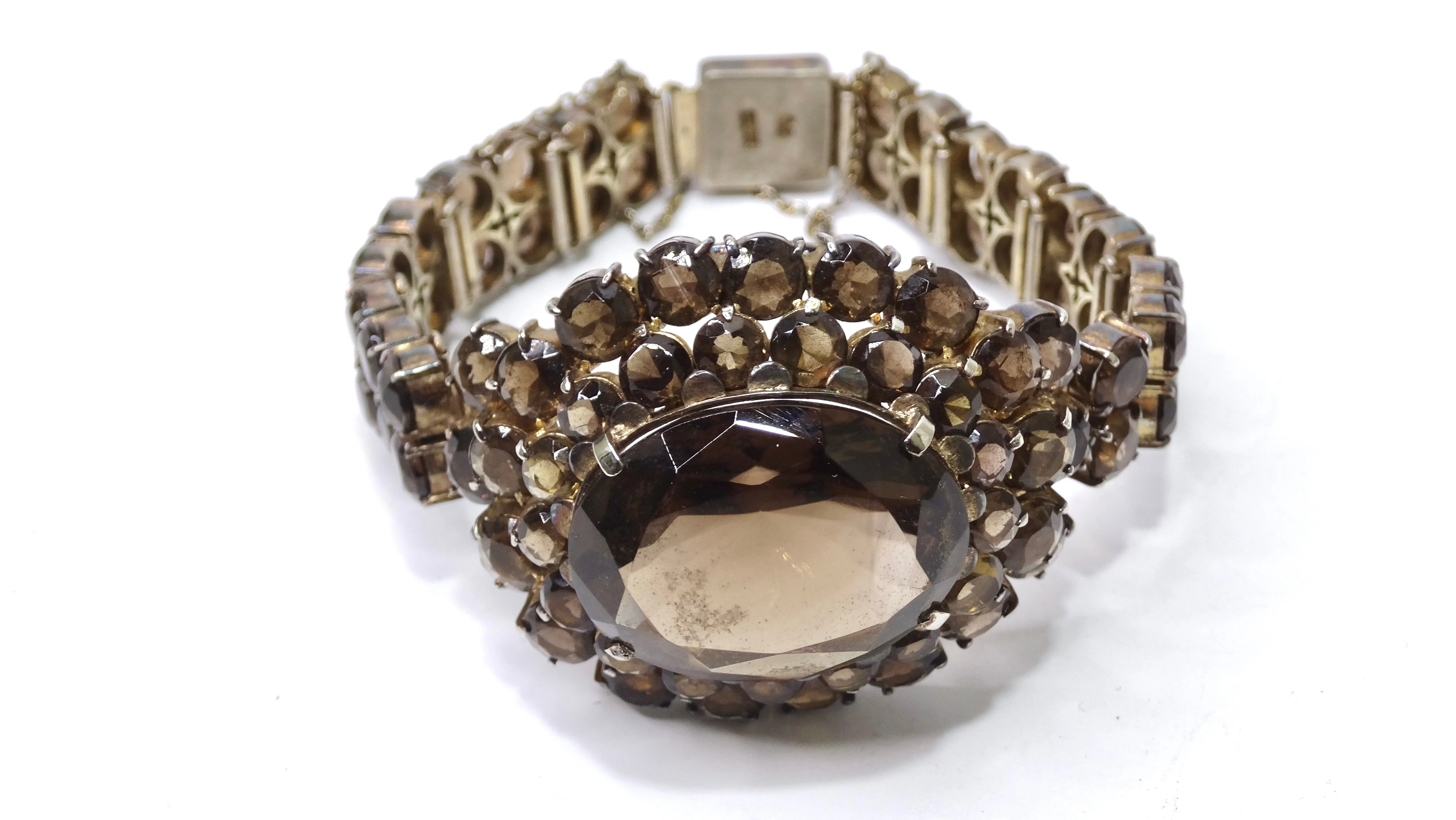 Quartz & Silver Statement Bracelet