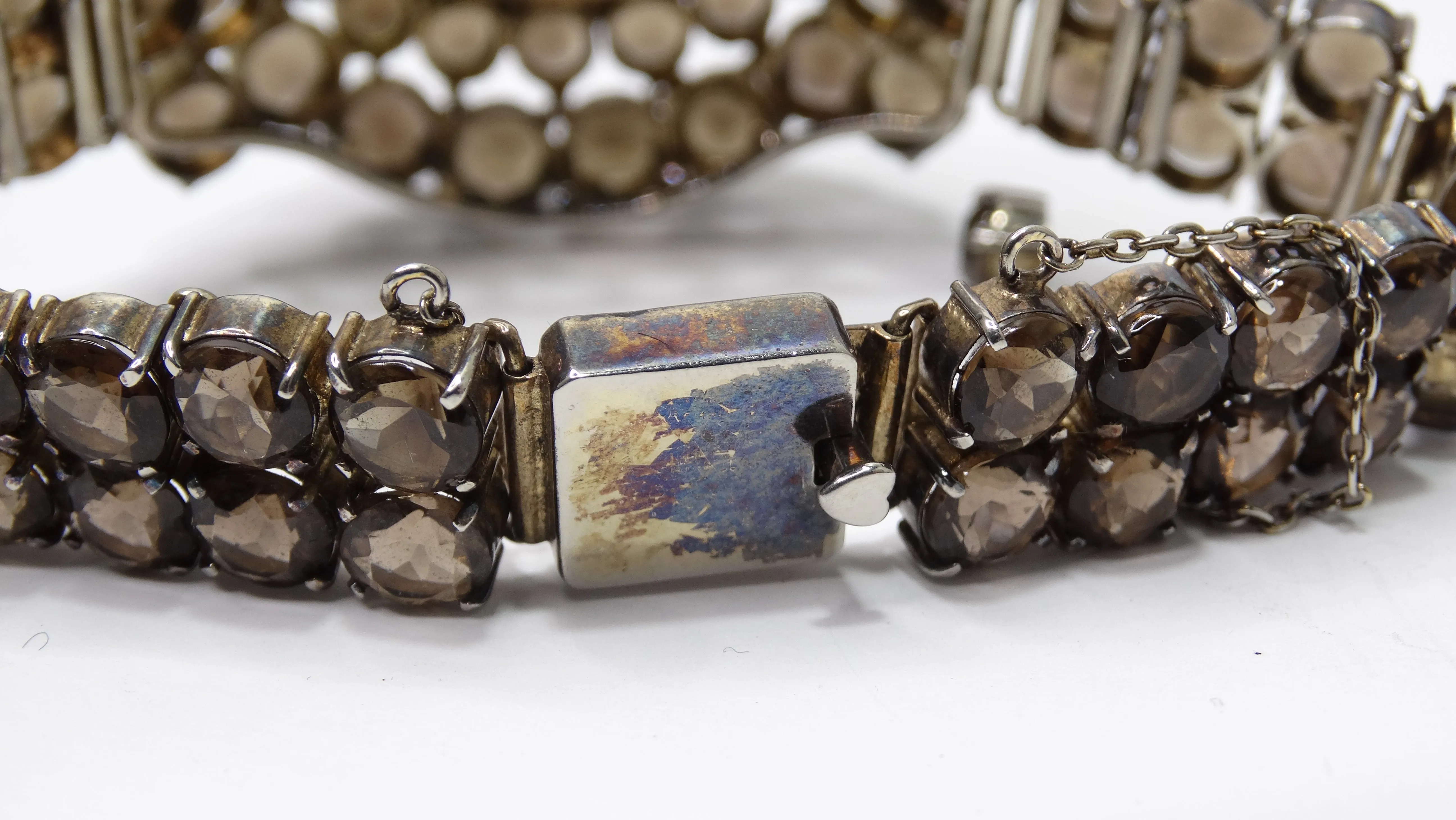 Quartz & Silver Statement Bracelet