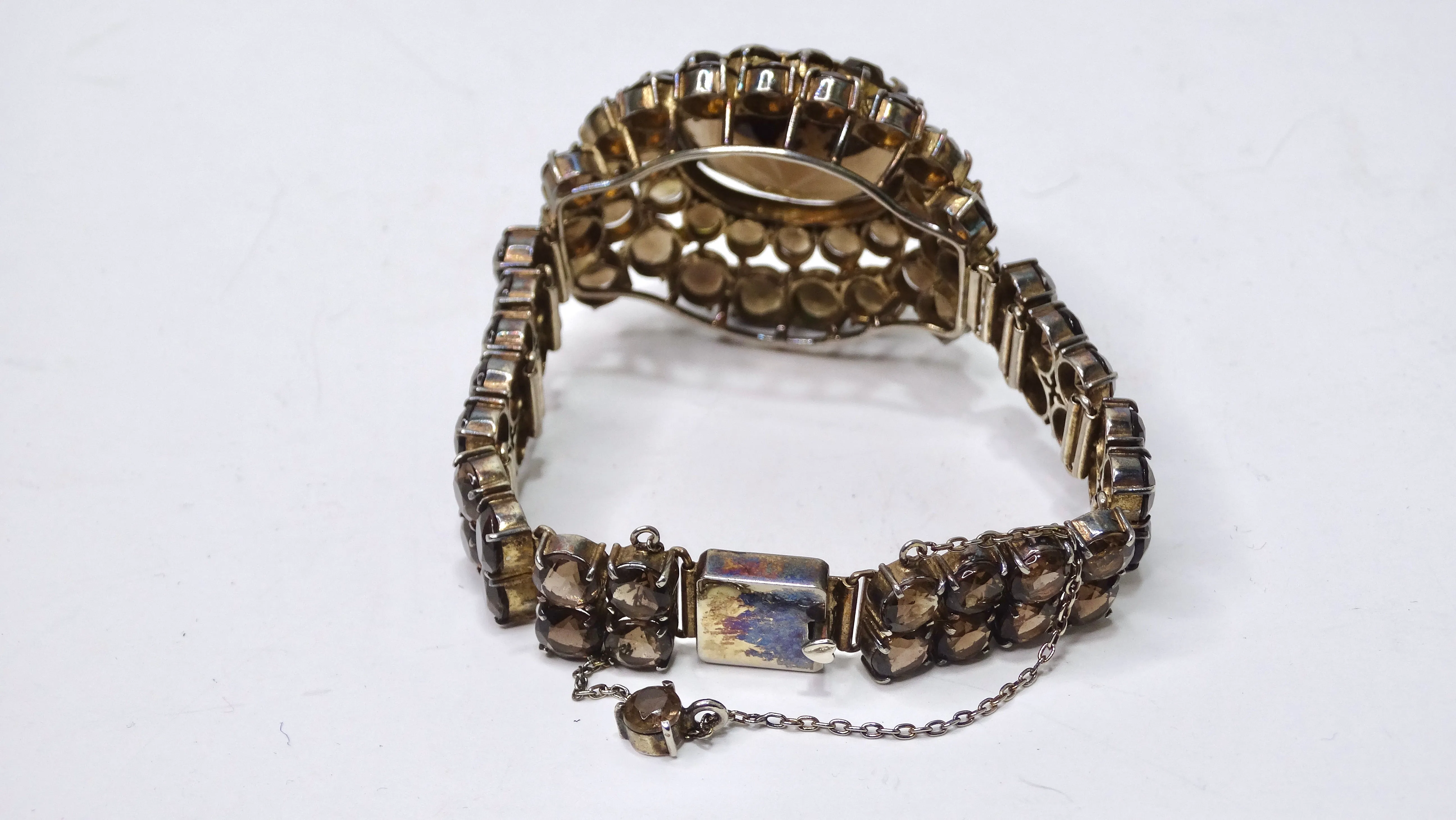 Quartz & Silver Statement Bracelet