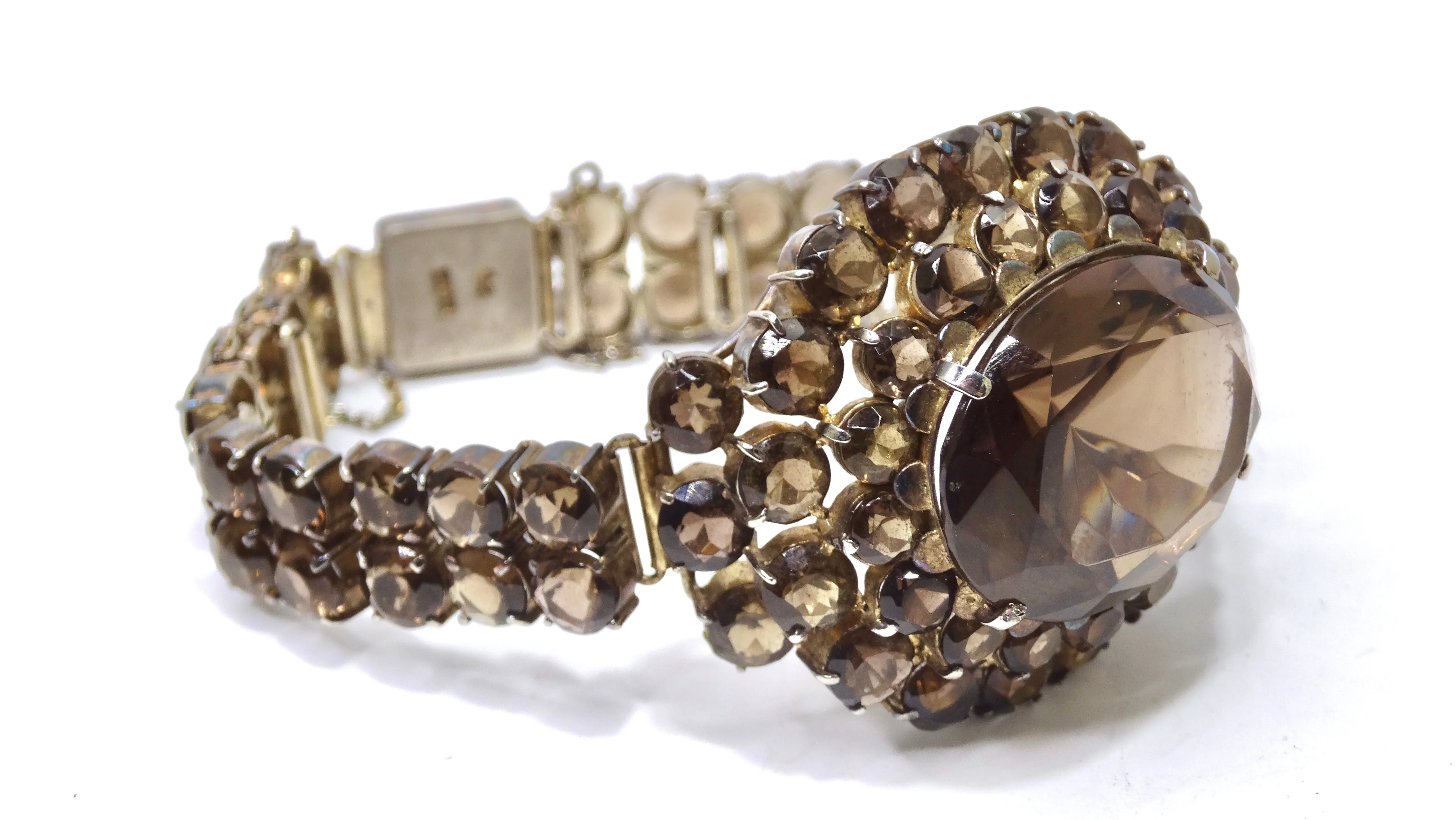 Quartz & Silver Statement Bracelet