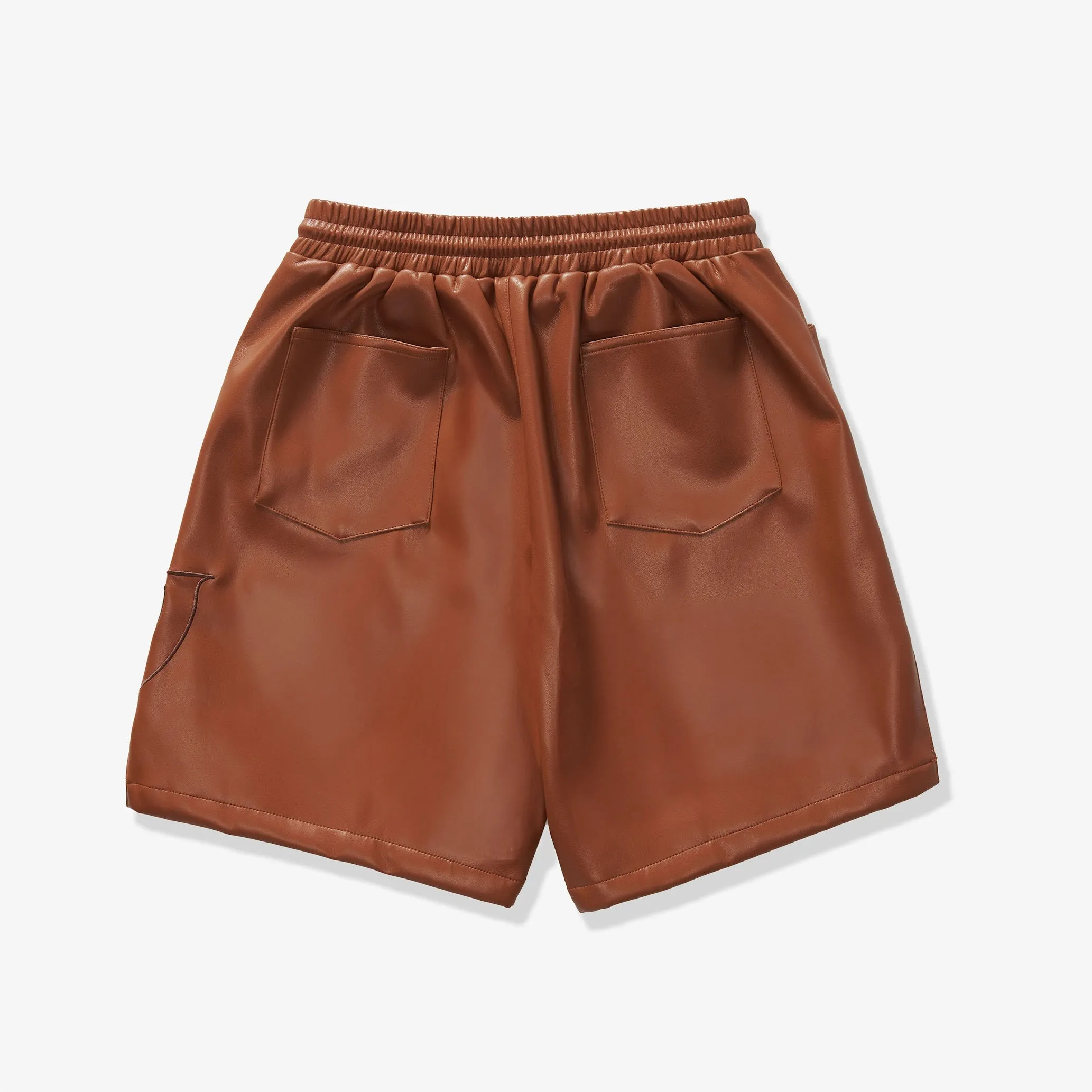 "DELIRIOUS" LEATHER SHORTS (BROWN)