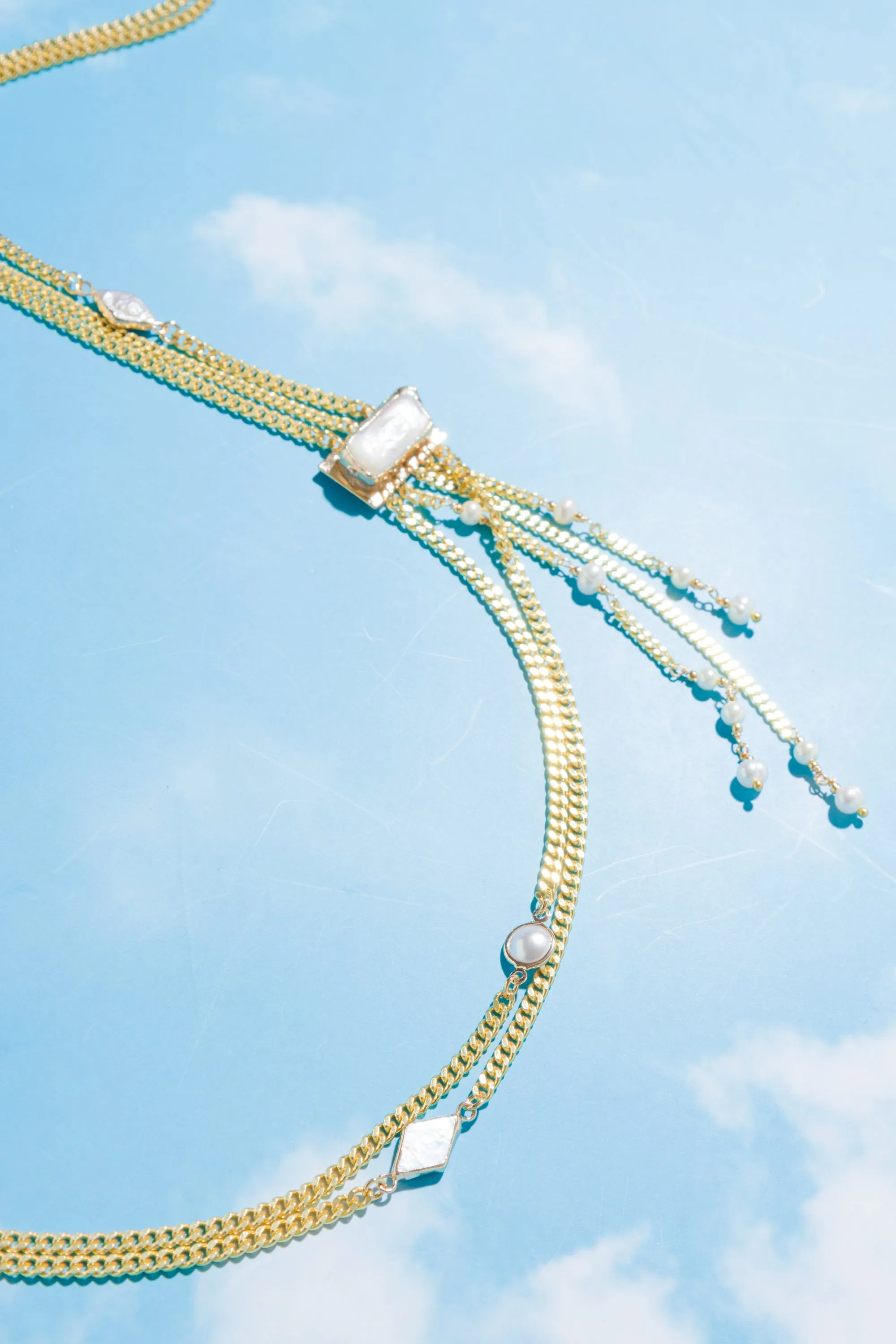 Raine Chunky Gold Long Necklace