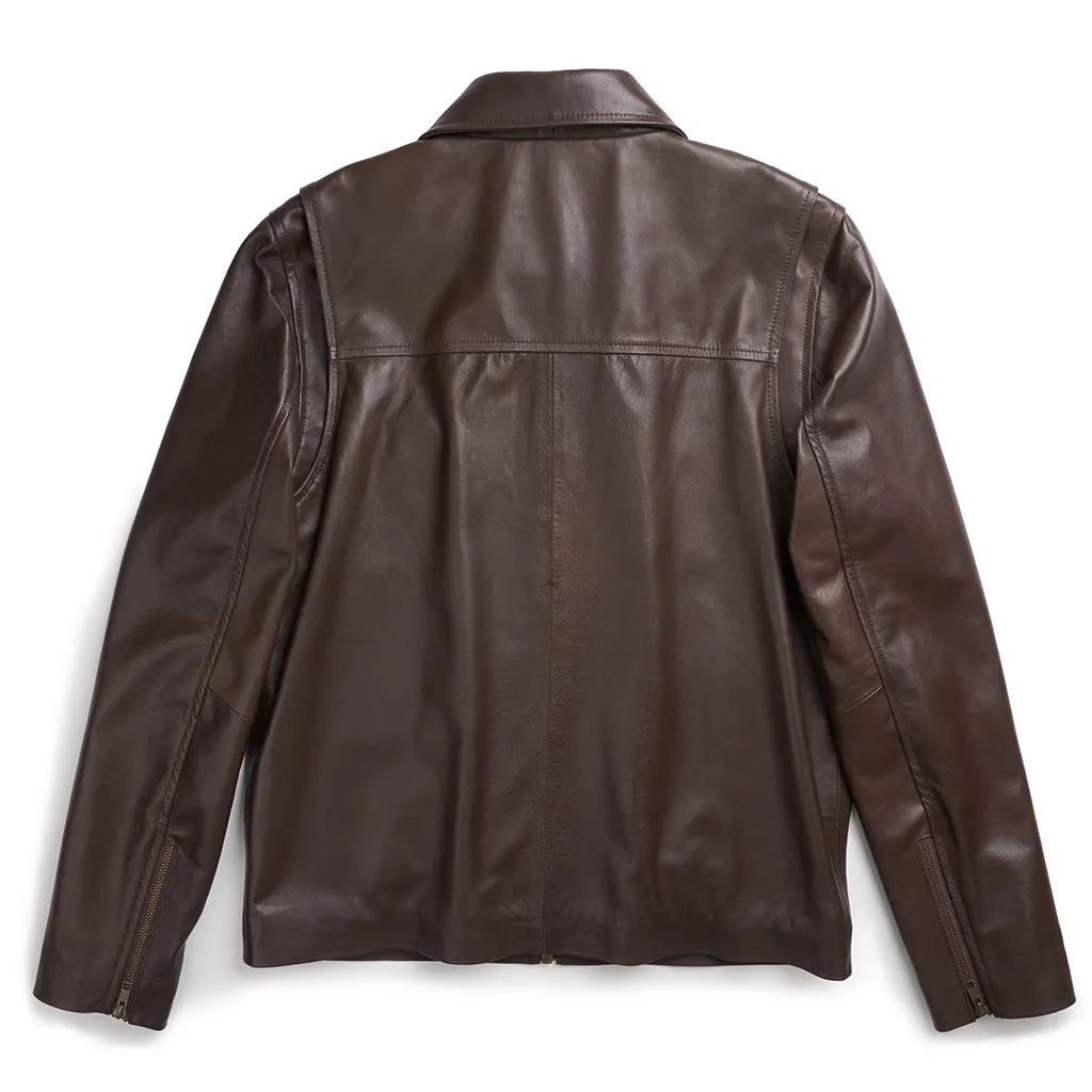 RAINIER MOTO LEATHER JACKET - ESPRESSO