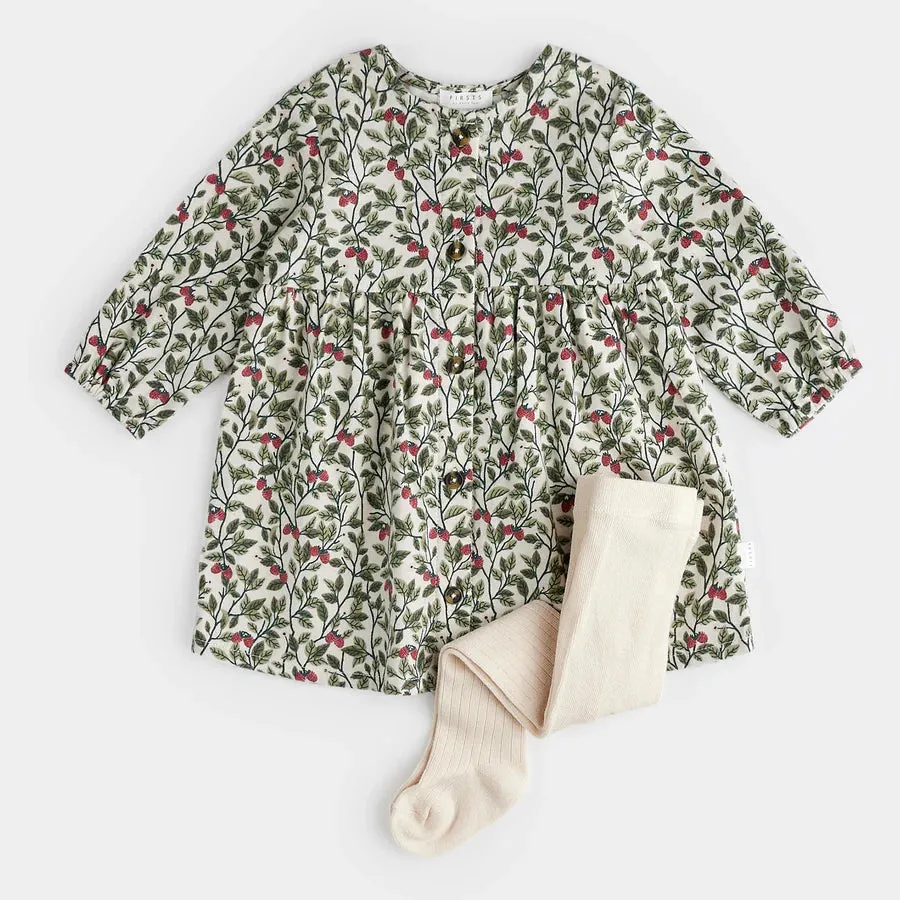 Raspberry Bush Dress & Tights Set