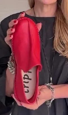 Red leather soft sole shoes