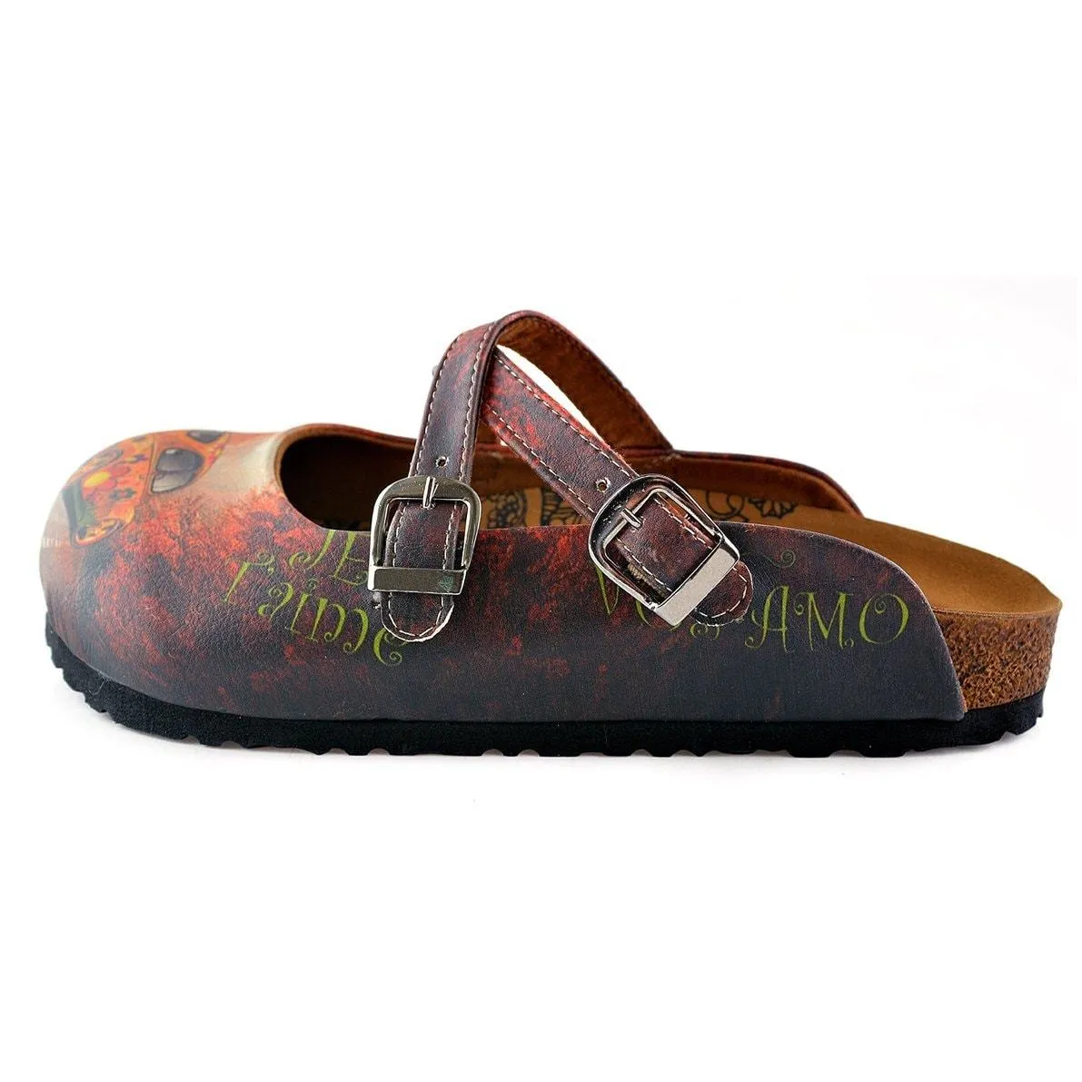 Red, Orange Flowers Car Patterned Clogs - CAL121