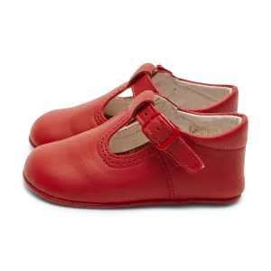 RED T-BAR PRAM SHOES