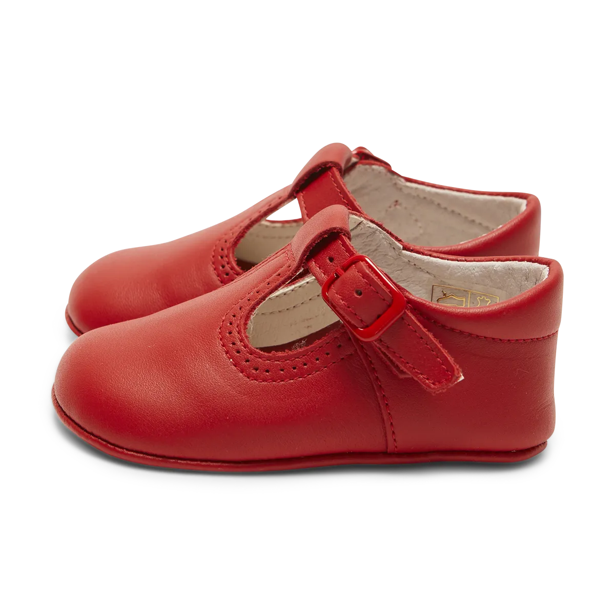 RED T-BAR PRAM SHOES