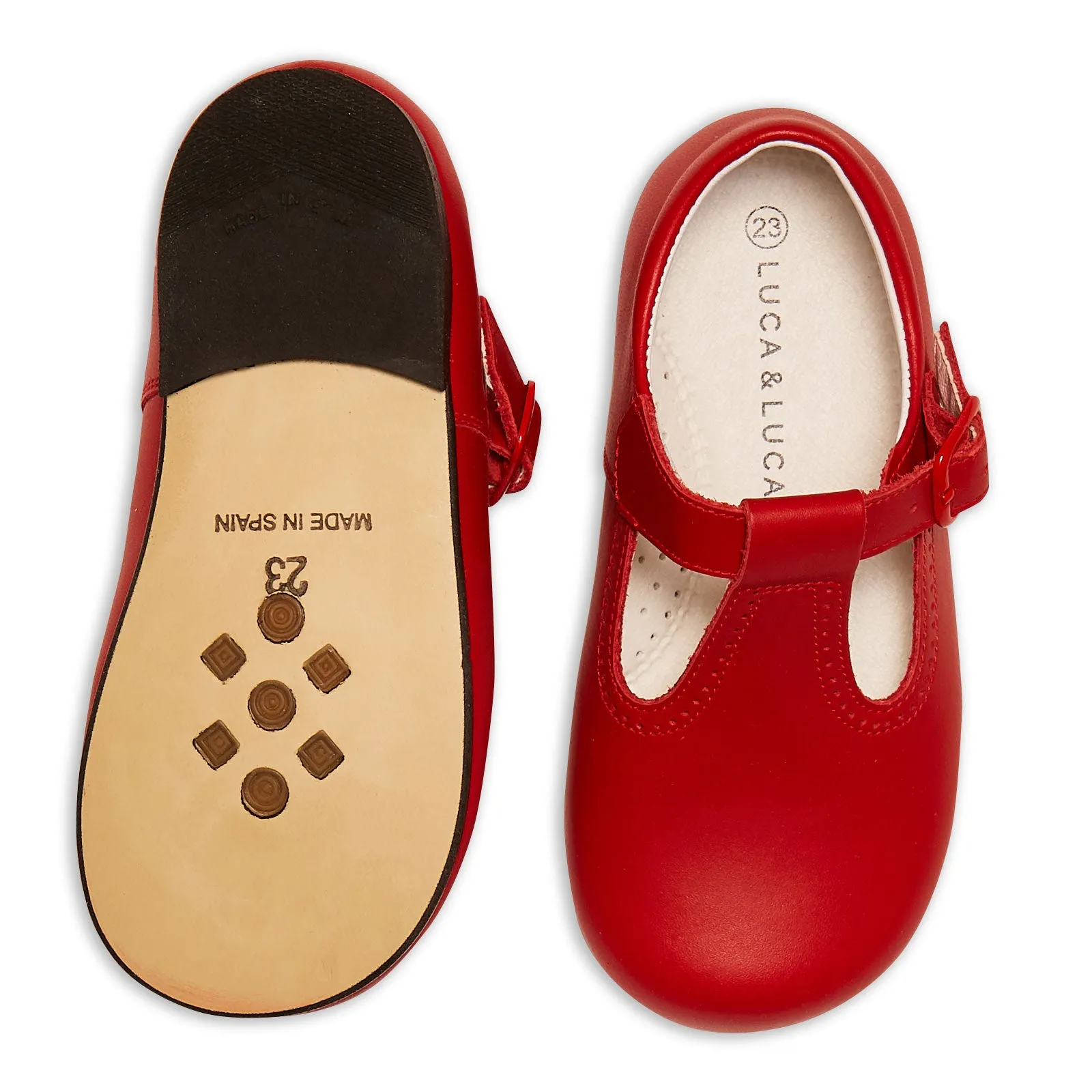 RED T-BAR SHOES