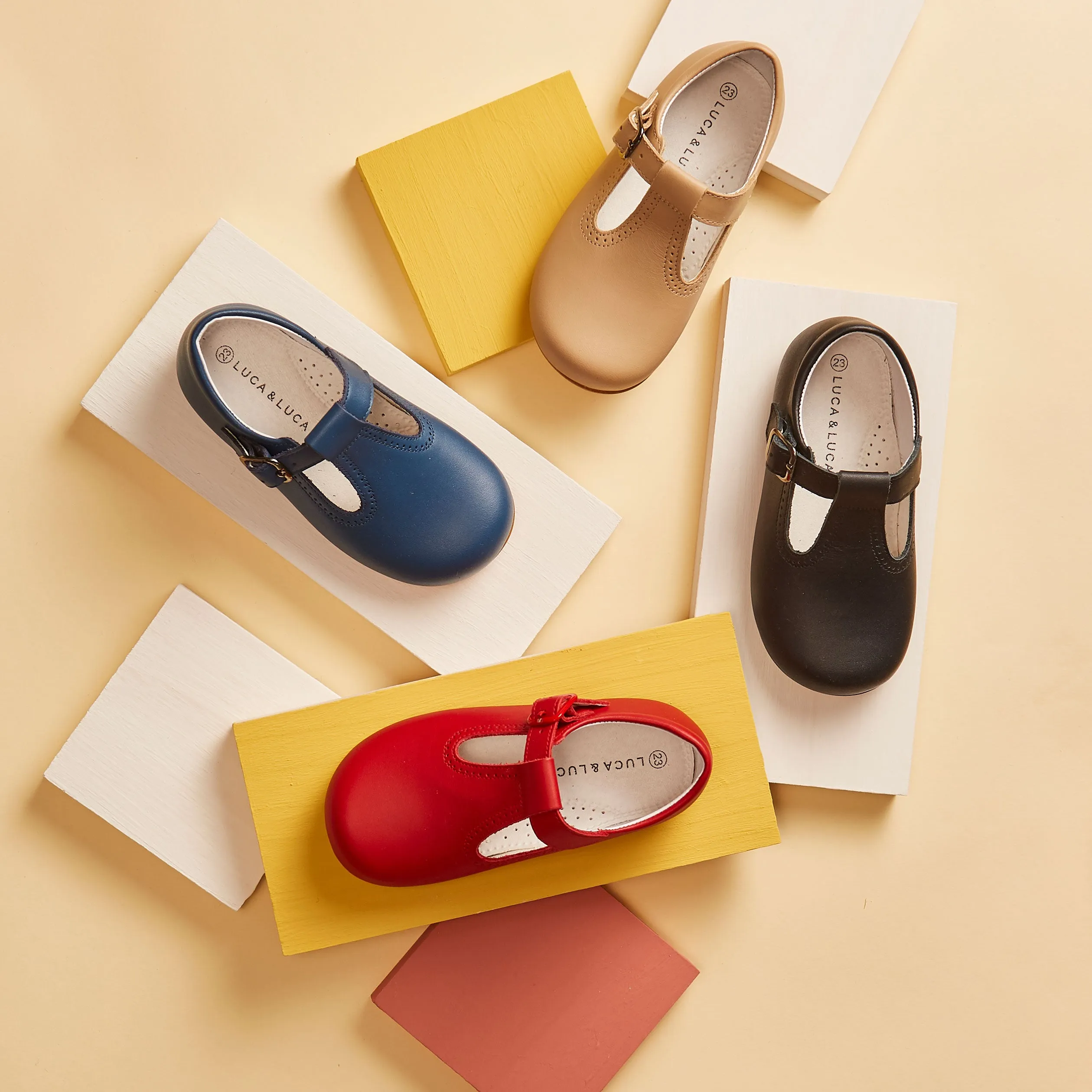 RED T-BAR SHOES