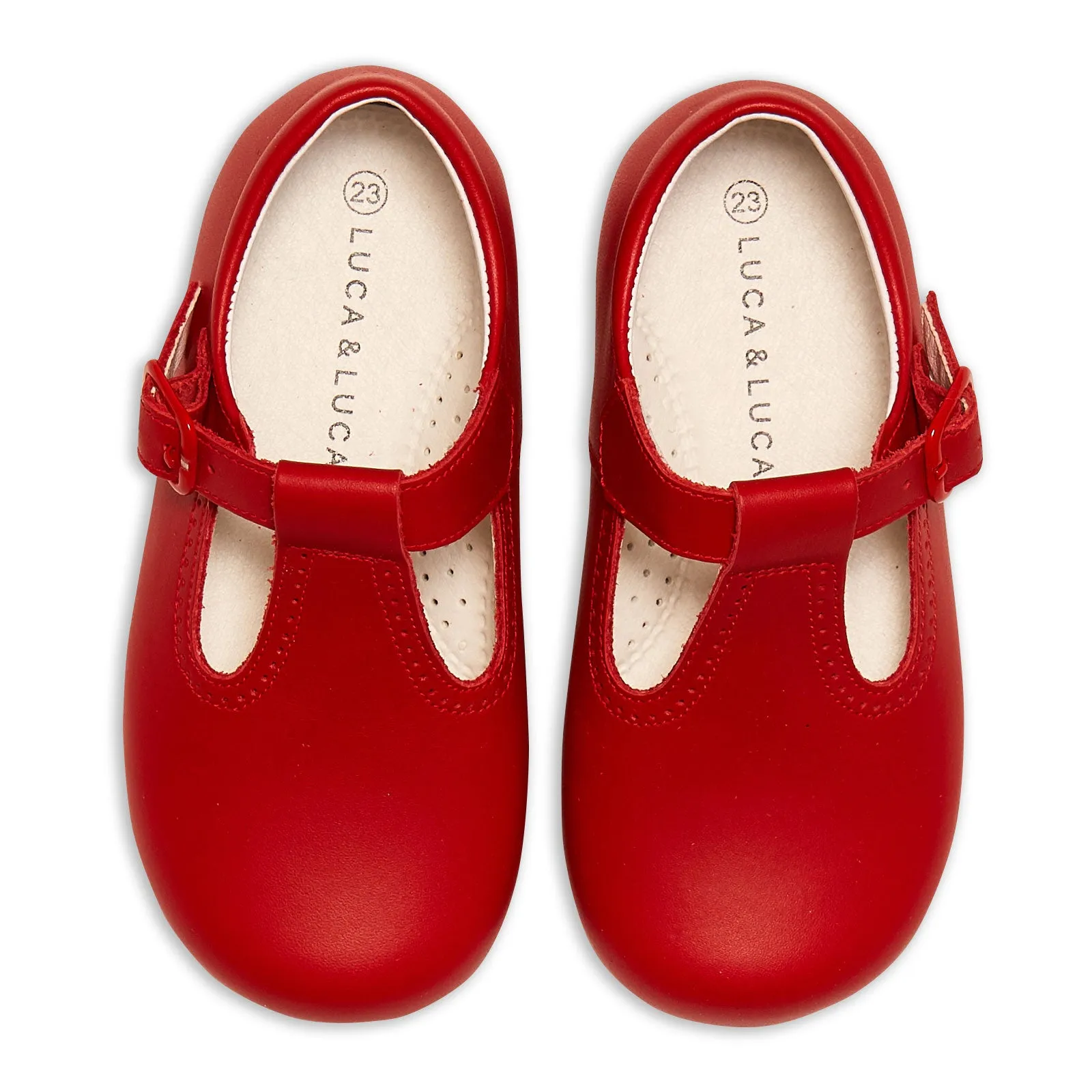 RED T-BAR SHOES