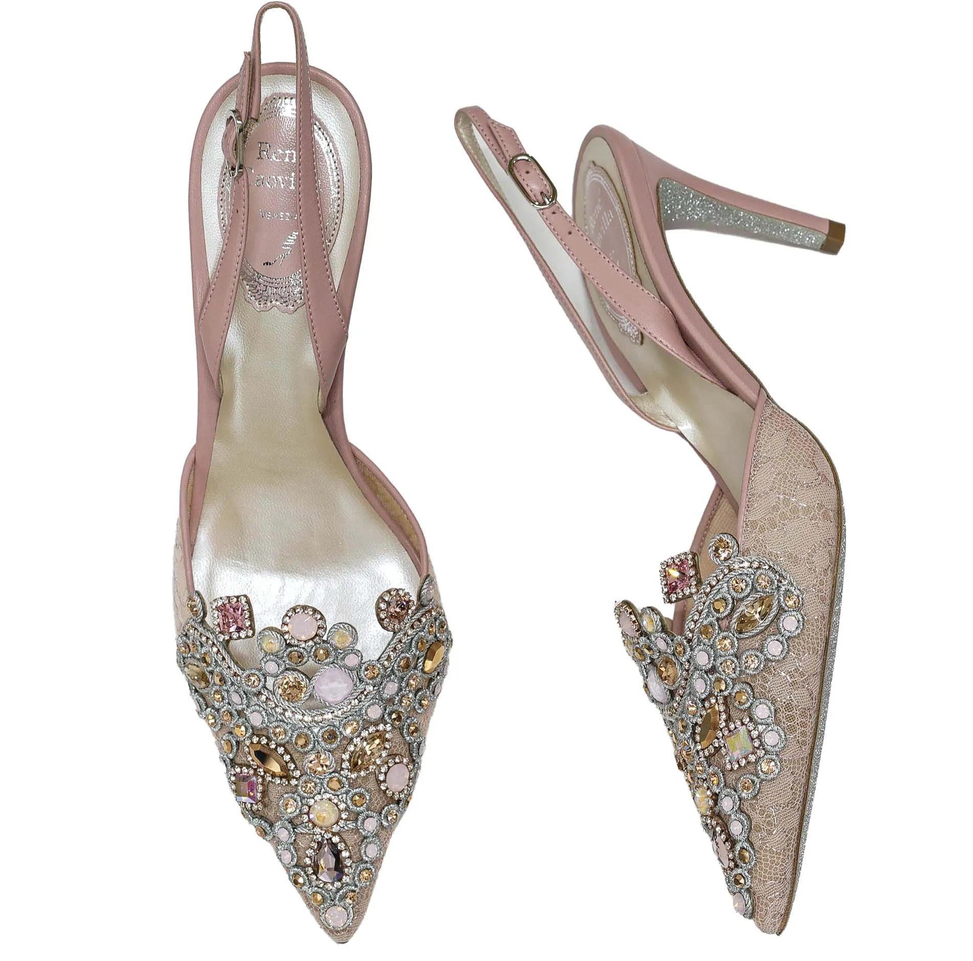 Rene Caovilla Women's Rose Vintage Shoe Veneziana C10883 40% Off   LAST PAIR