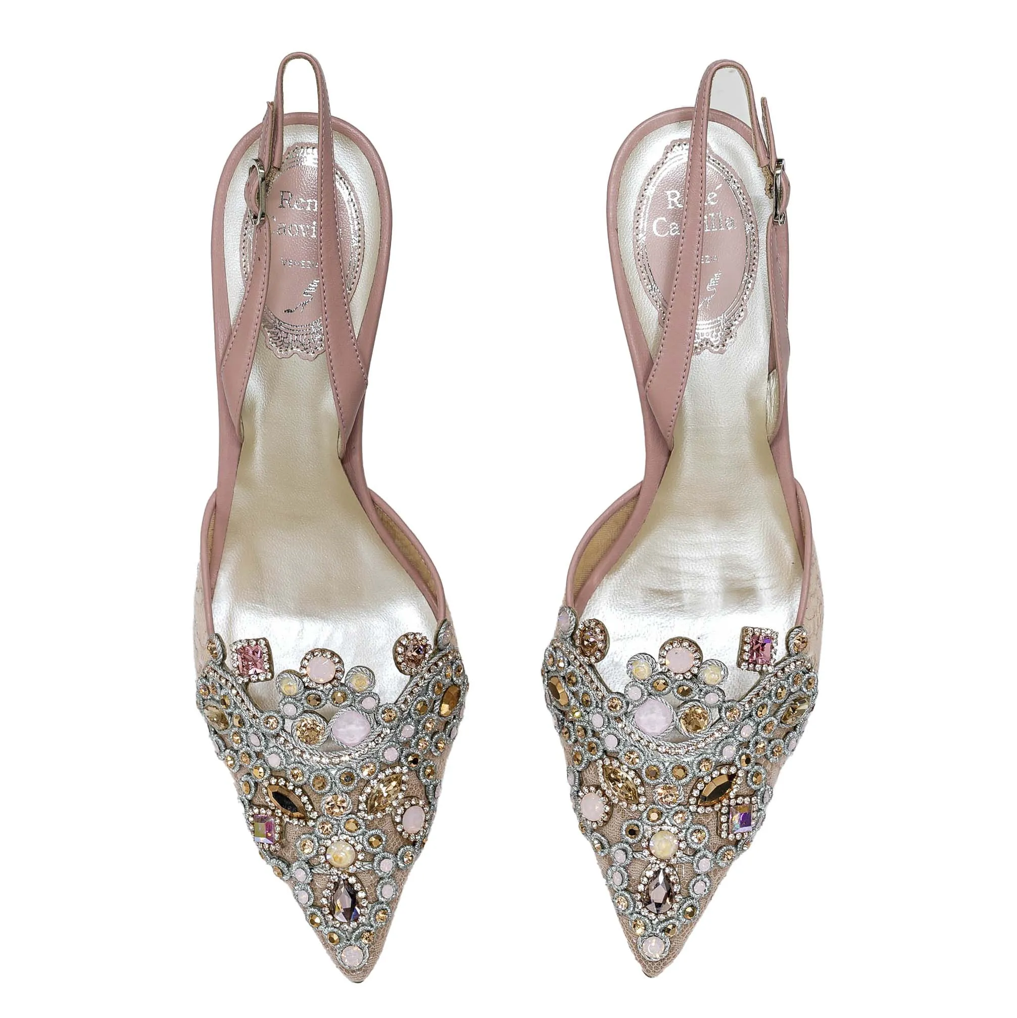 Rene Caovilla Women's Rose Vintage Shoe Veneziana C10883 40% Off   LAST PAIR