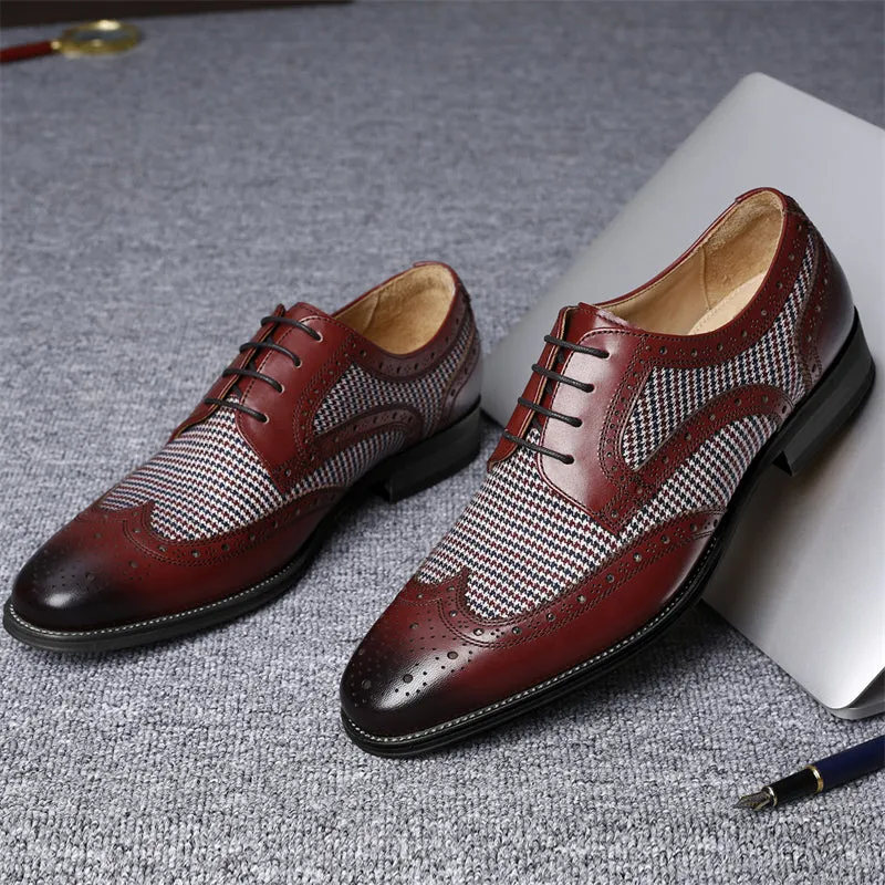 Retro Front Lace-up Breathable Handsome Formal Shoes for Men