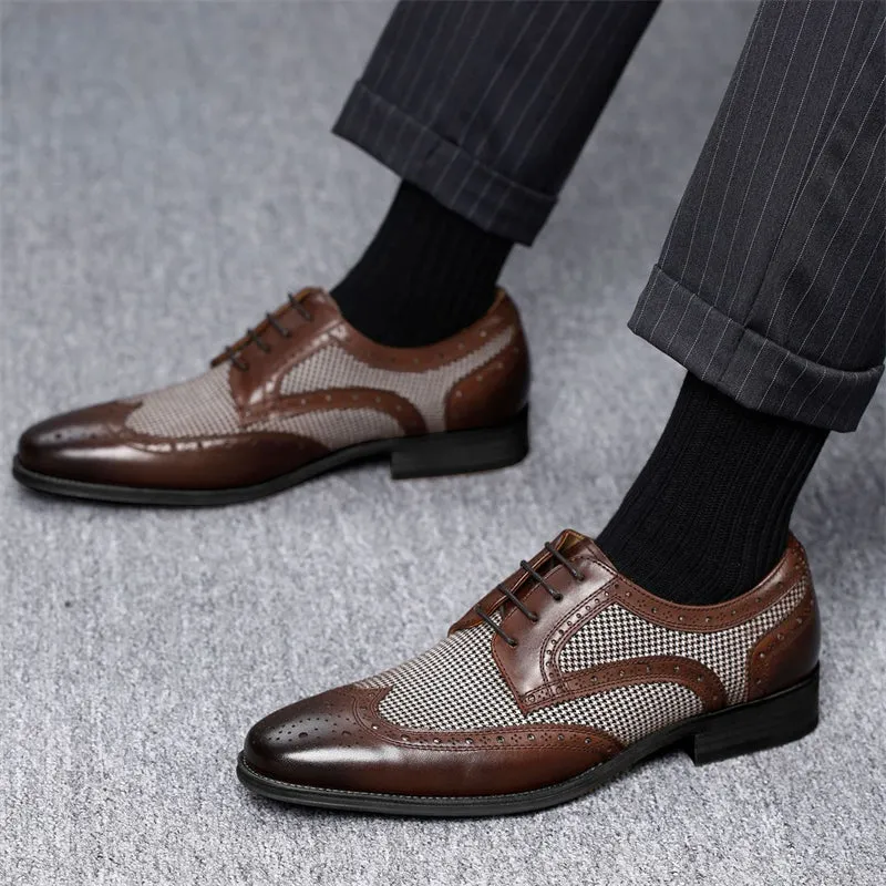 Retro Front Lace-up Breathable Handsome Formal Shoes for Men
