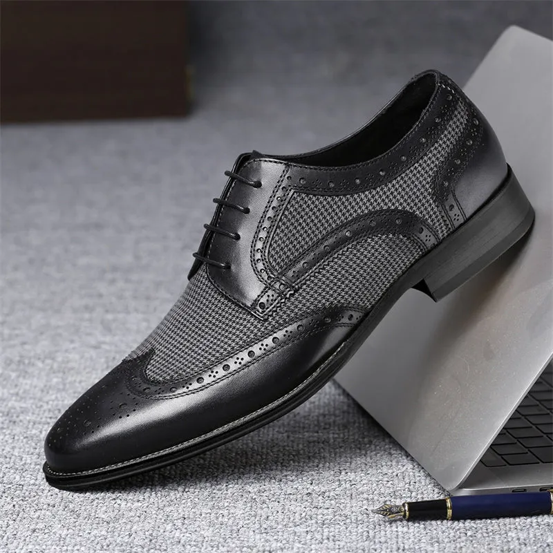 Retro Front Lace-up Breathable Handsome Formal Shoes for Men
