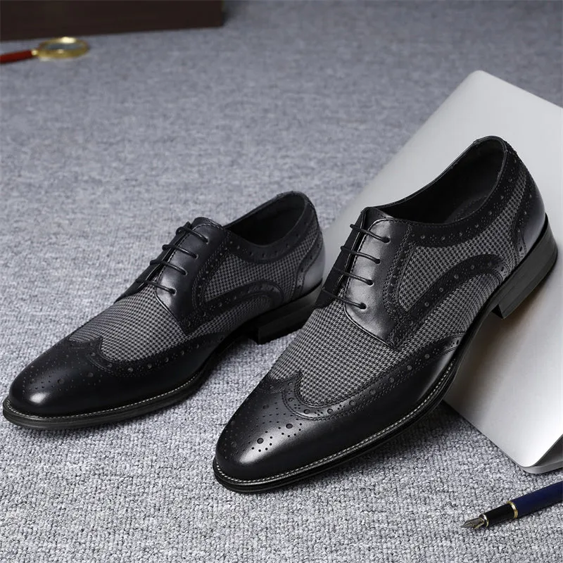 Retro Front Lace-up Breathable Handsome Formal Shoes for Men