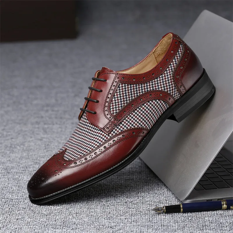 Retro Front Lace-up Breathable Handsome Formal Shoes for Men