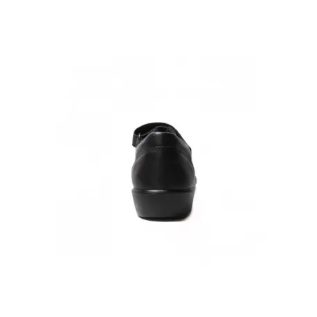 Ricosta Beth - Black Leather RipTape Mary Jane School Shoe