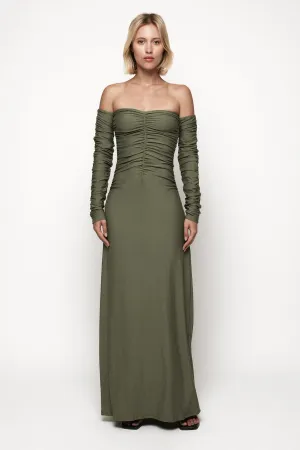 Ruched Long Sleeve Maxi