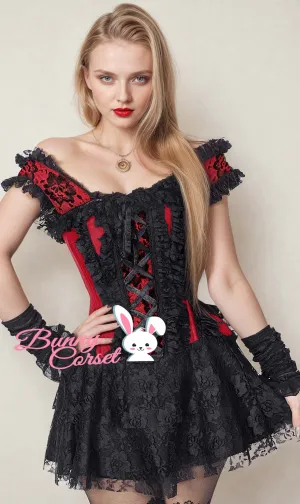 Ruchel Custom Made Steel Boned Halter Burlesque Corset Dress