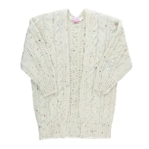 RuffleButts Confetti Chunky Knit Open Style Cardigan - Women's