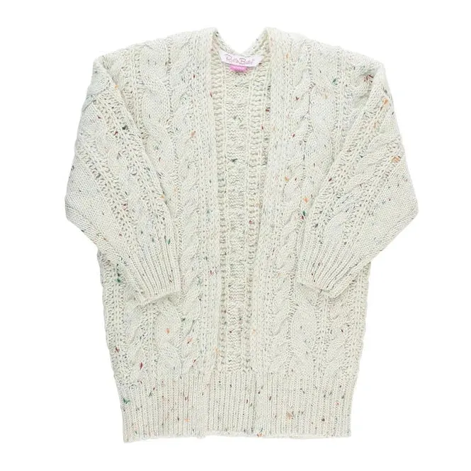 RuffleButts Confetti Chunky Knit Open Style Cardigan - Women's