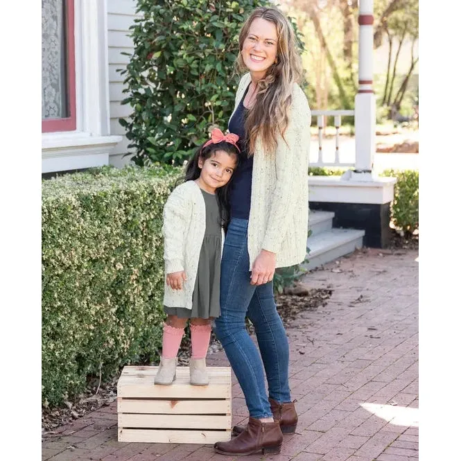 RuffleButts Confetti Chunky Knit Open Style Cardigan - Women's