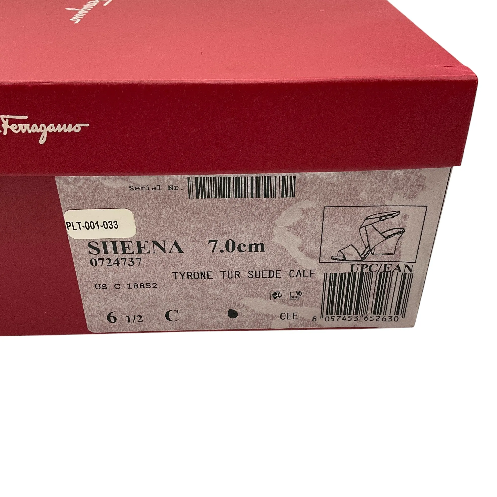 Salvatore Ferragamo Aqua Sheena Suede Calfskin Sandals