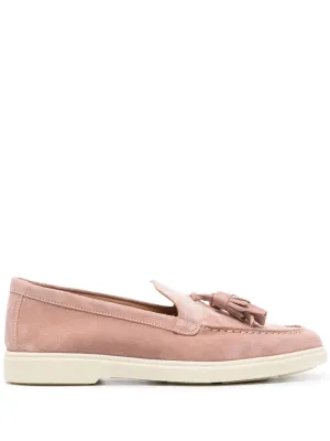 Santoni tassel-detail suede loafers