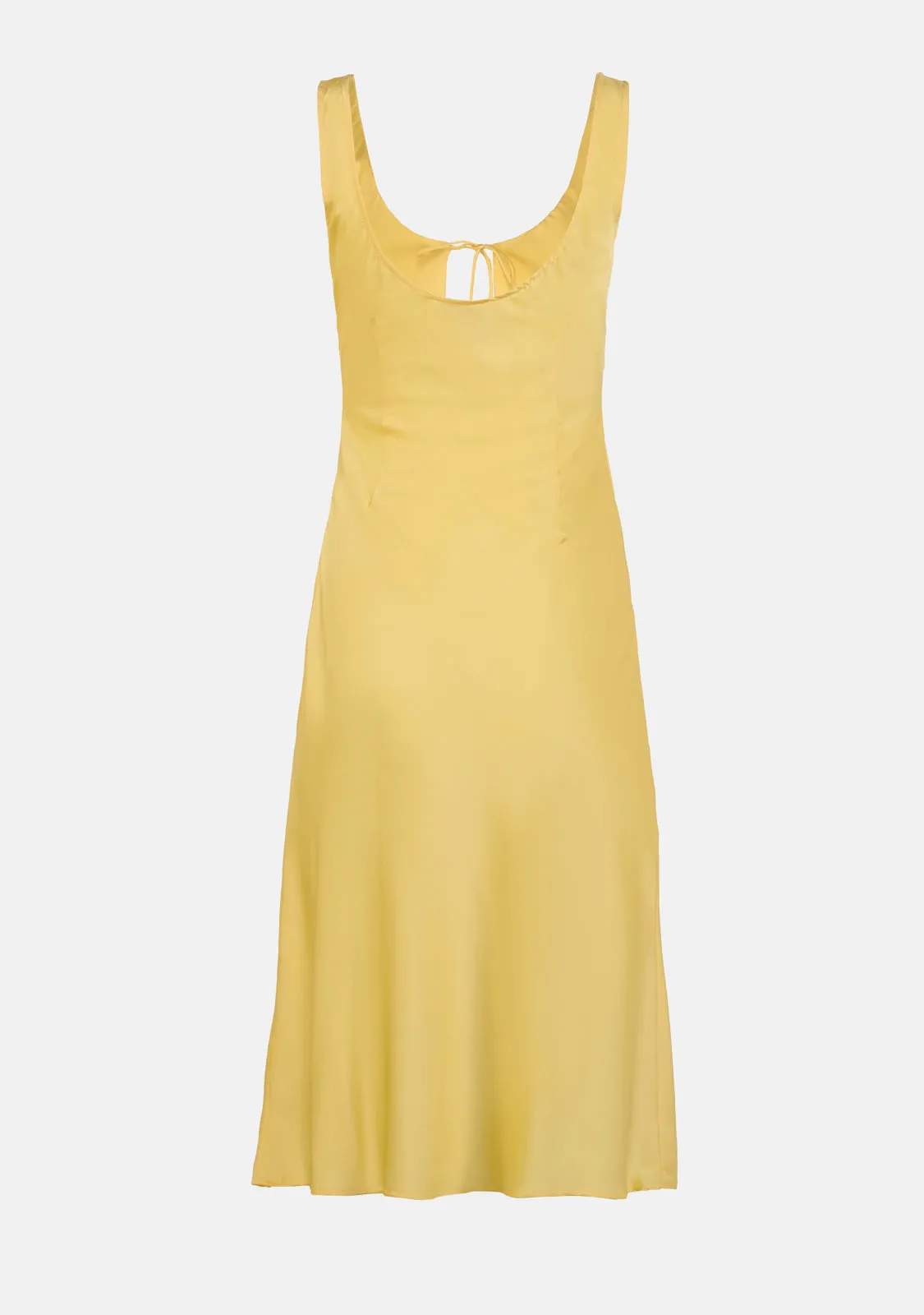 Satin Keyhole Midi Dress