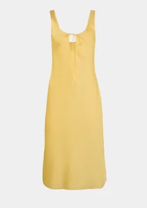 Satin Keyhole Midi Dress