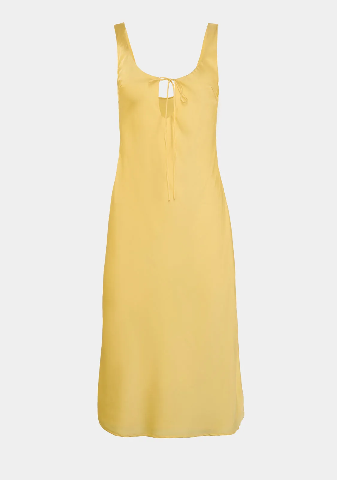 Satin Keyhole Midi Dress