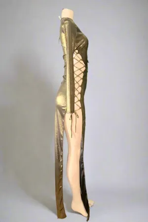 Sexy Deep V Neck Lace Up Dress