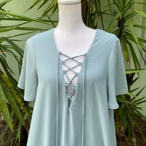 Show Me Your MuMu Sage Green Mini Dress Tunic