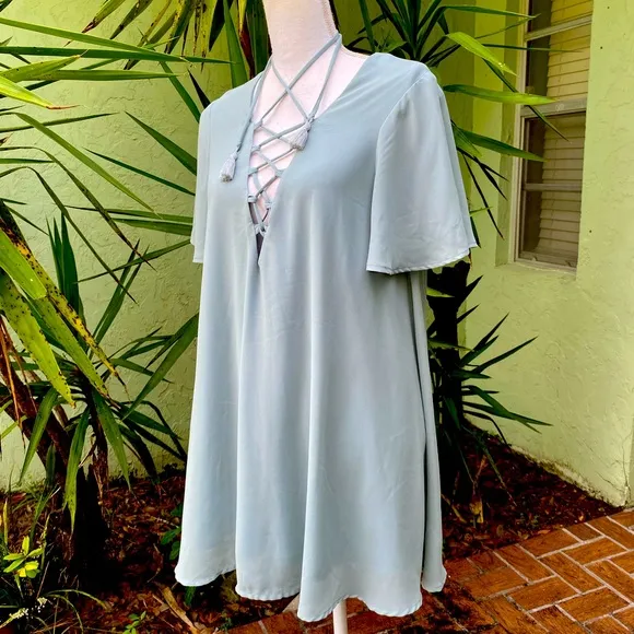 Show Me Your MuMu Sage Green Mini Dress Tunic