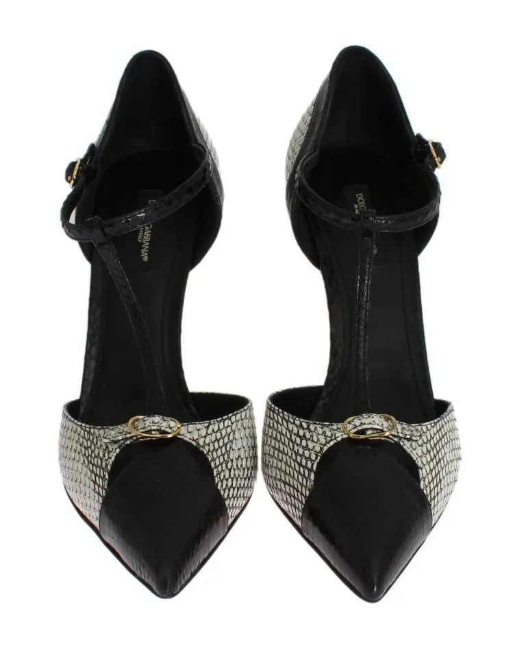 Silver Black Snakeskin Ayers Pumps