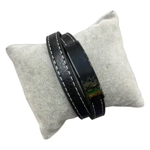 Simple Black Leather Bracelet 1