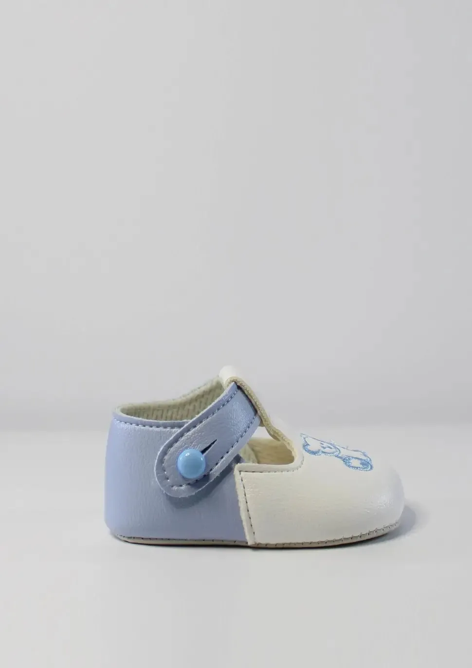 Sky & White Teddy Shoes