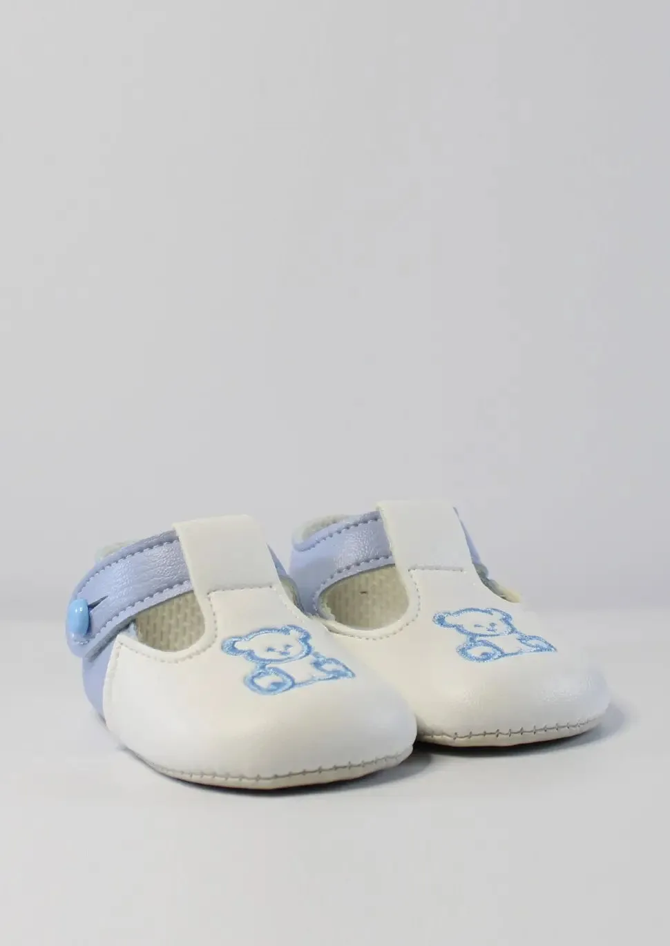 Sky & White Teddy Shoes