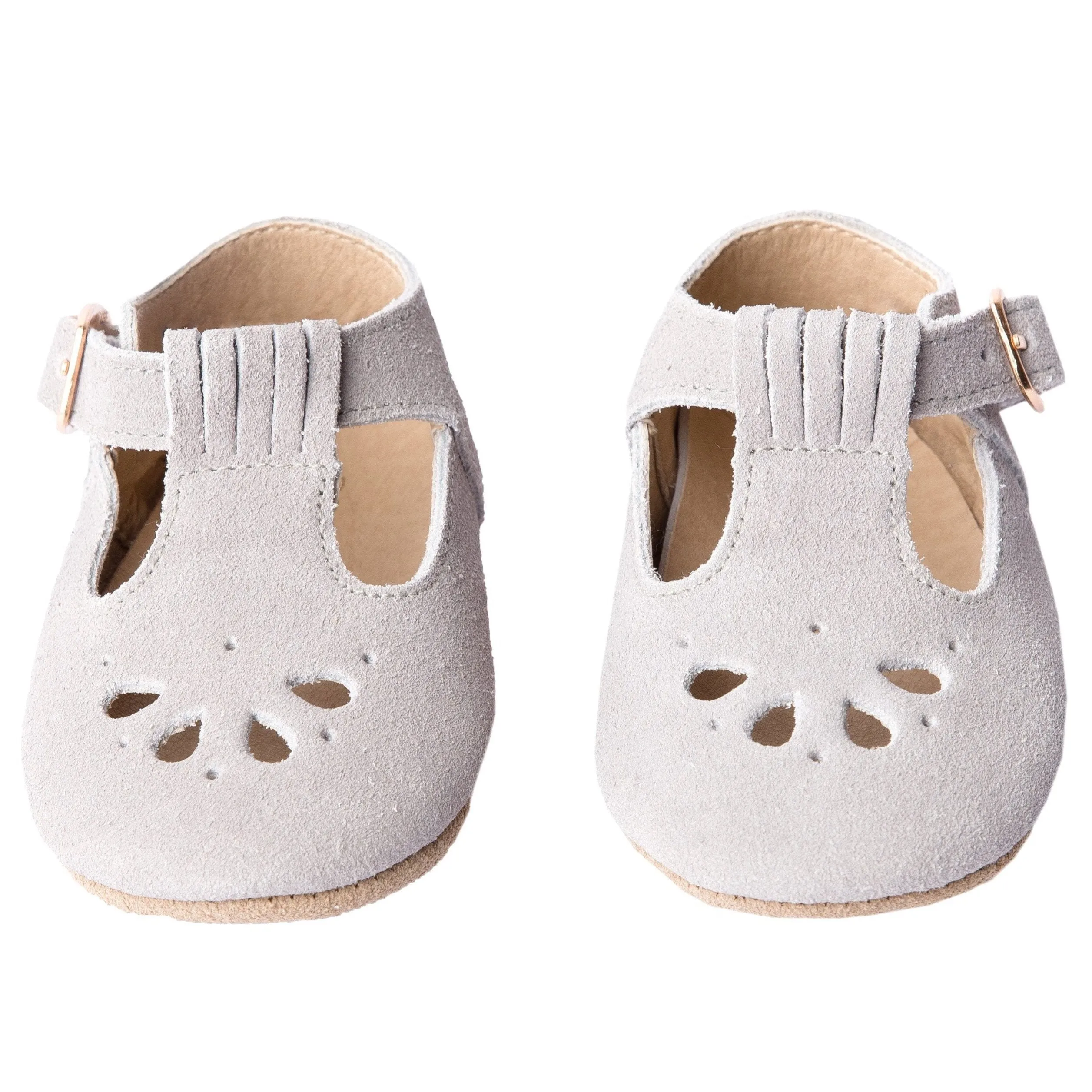 Slate Suede - Daisy T-Bar - US Size 1-4 - Soft Sole