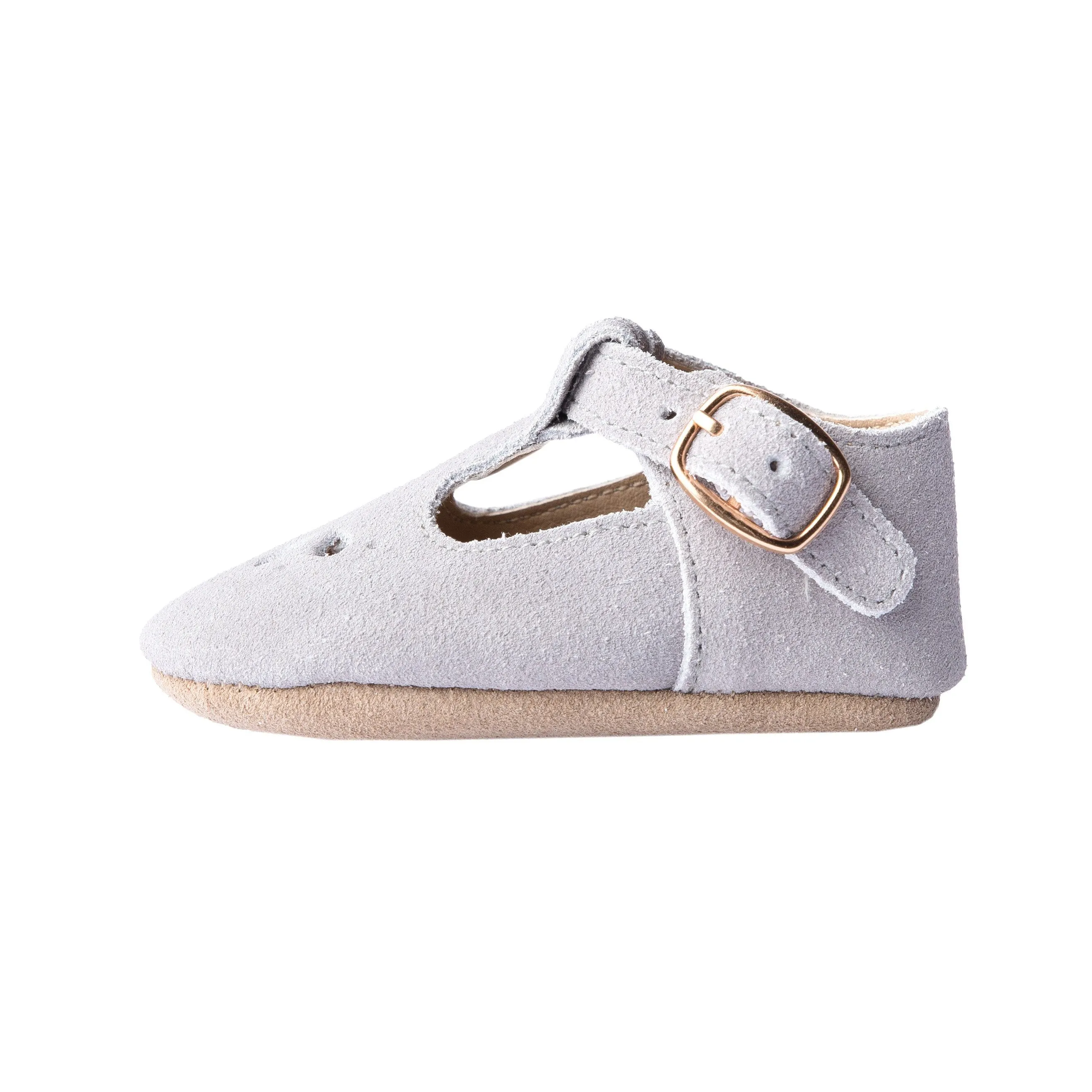 Slate Suede - Daisy T-Bar - US Size 1-4 - Soft Sole