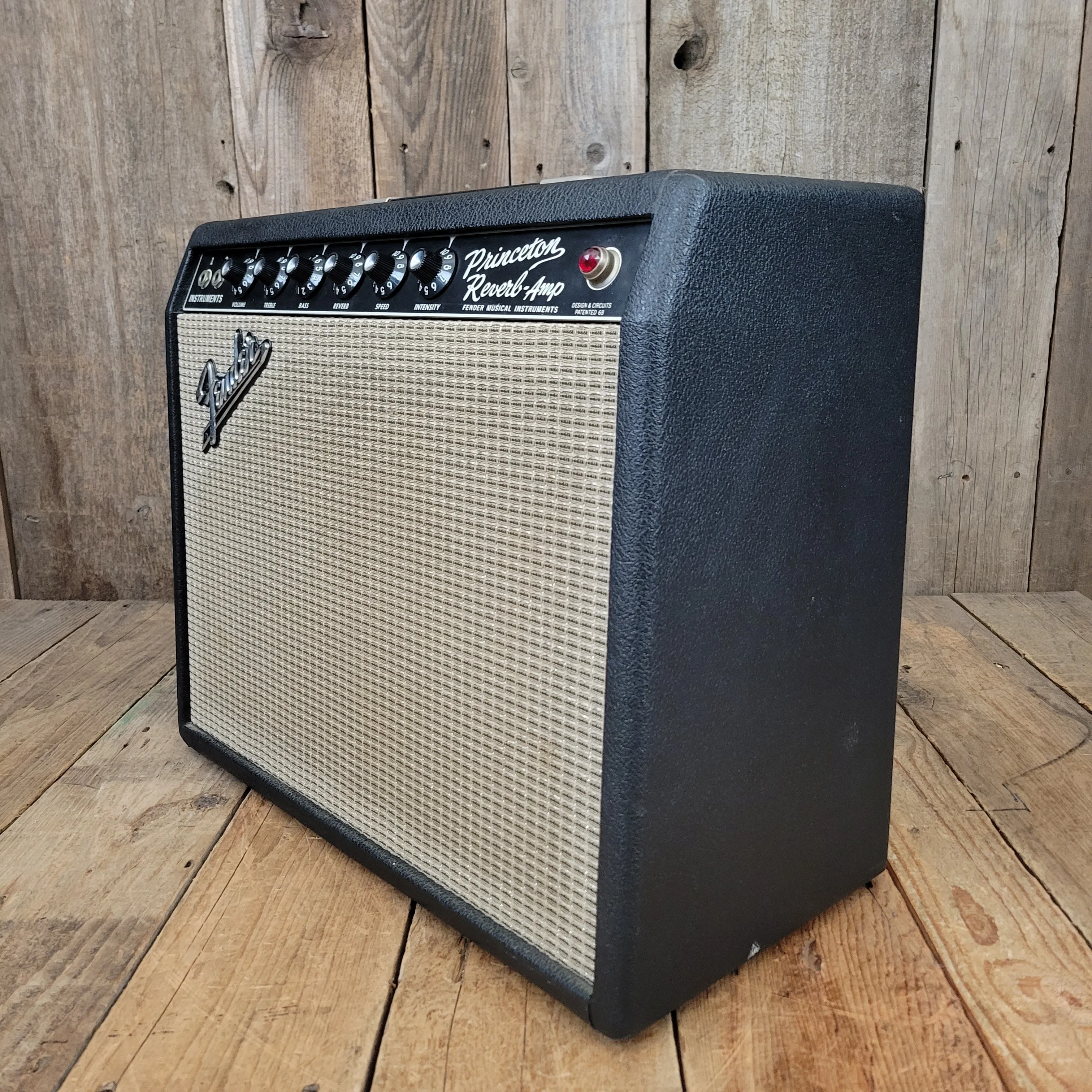 SOLD - Fender Princeton Reverb Black Panel AA764 1967 Clean and All Original Vintage Amp