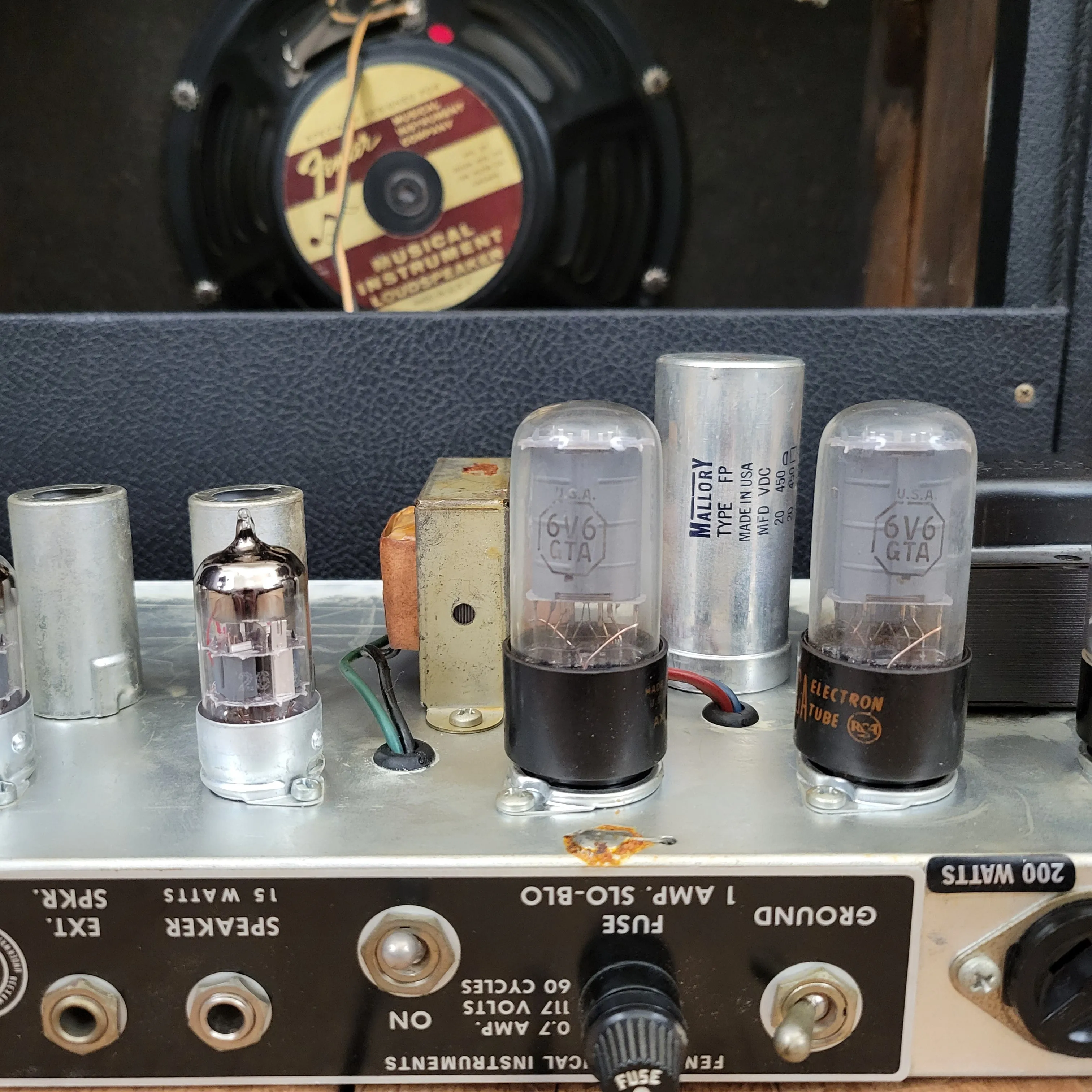 SOLD - Fender Princeton Reverb Black Panel AA764 1967 Clean and All Original Vintage Amp
