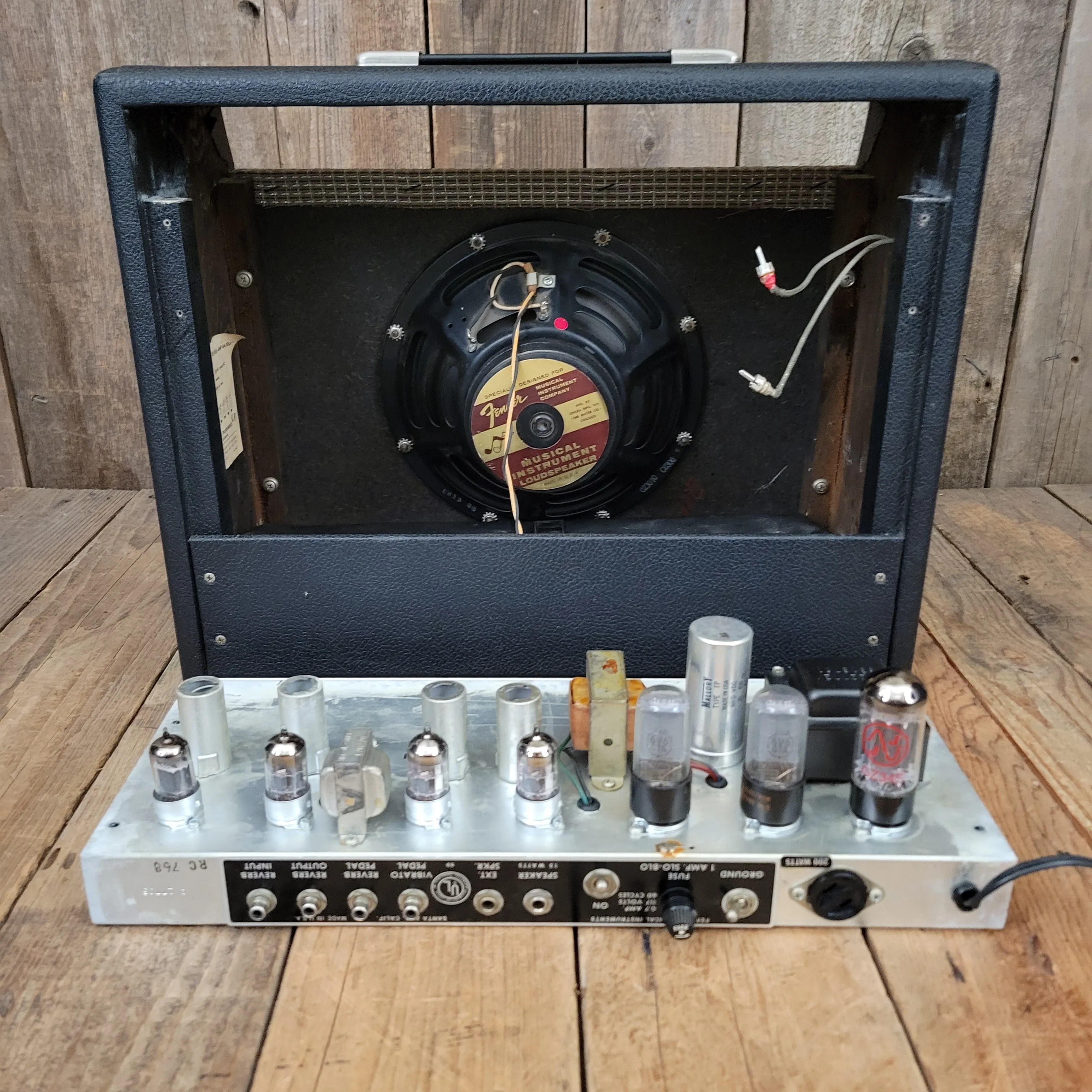 SOLD - Fender Princeton Reverb Black Panel AA764 1967 Clean and All Original Vintage Amp